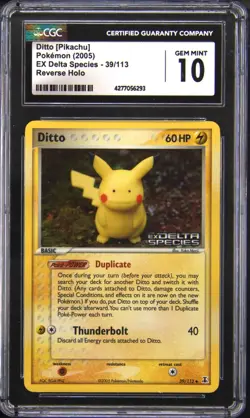 2005 POKEMON EX DELTA SPECIES REVERSE HOLO DITTO CGC 10 - Image 1