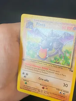 CARTE POKEMON PTERA 16/62 EDITION 1 FR RARE WIZARDS FOSSILE - NM+ - Image 2