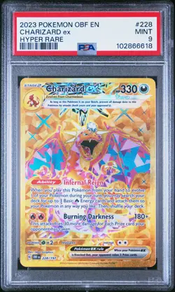 2023 POKEMON OBF EN-OBSIDIAN FLAMES HYPER RARE #228 CHARIZARD EX PSA 9 - Image 1