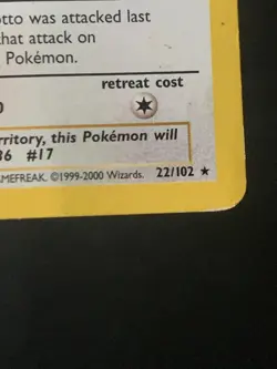 Pidgeotto 22/102 Base set Rare 4th Print Vintage WOTC Pokemon Card - Image 3