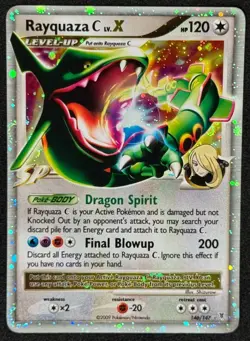 Holo Bleed Rayquaza C LV.X 146/147 Diamond & Pearl 2009 Pokemon Card 4 Swirls NM - Image 1