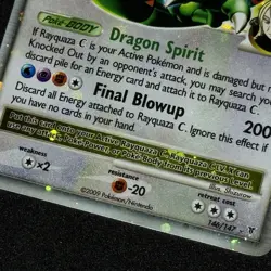 Holo Bleed Rayquaza C LV.X 146/147 Diamond & Pearl 2009 Pokemon Card 4 Swirls NM - Image 2