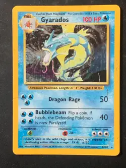 Gyarados 6/102 Base set Holo Rare HP Vintage WOTC Pokemon Card - Image 1