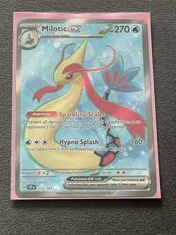 Milotic EX 217/191 Sv08: Surging Sparks Ultra rare Holo Card Near Mint Condition - Image 1