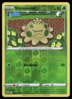 2022 Brilliant Stars Set Pokemon Card 003 Shroomish Reverse Foil NM - Image 1
