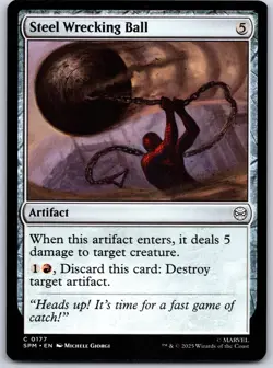 Steel Wrecking Ball Marvel's Spider-Man 177 NM MTG Magic - Image 1