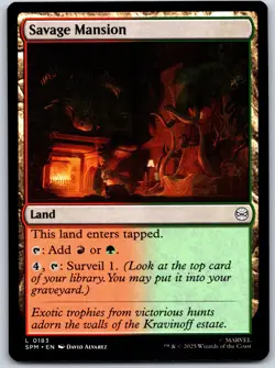 Savage Mansion Marvel's Spider-Man 183 NM MTG Magic - Image 1