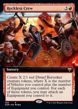 Reckless Crew (Extended Art) -Foil Near Mint MTG Kaldheim - Image 1