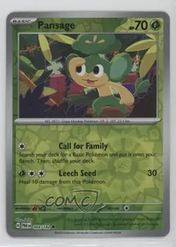 Pansage Reverse Foil Pokemon Scarlet & Violet Paradox Rift PAR #004 - Image 1