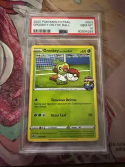 Pokemon PSA 10 Grookey On The Ball #003 2020 Futsal UK Promo - Image 1