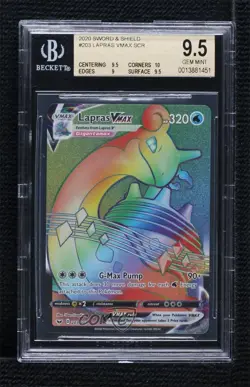 Rainbow - Lapras VMAX Pokemon Sword & Shield BGS 9.5 GEM MINT - Image 1
