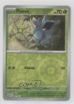Pineco Reverse Foil Pokemon Scarlet & Violet Paldean Fates PAF #001 - Image 1