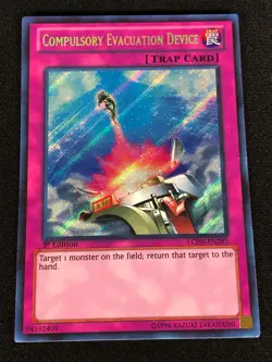 Yugioh Compulsory Evacuation Device 1st LCJW-EN295 1st Secret (NM) - Image 1