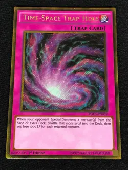 Yugioh Time-Space Trap Hole PGL3-EN039 1st Gold (NM) - Image 1