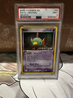 Pokemon Natu Deoxys Card 66/107 Reverse Foil Ex Deoxys Stamped. PSA Mint 9 - Image 1