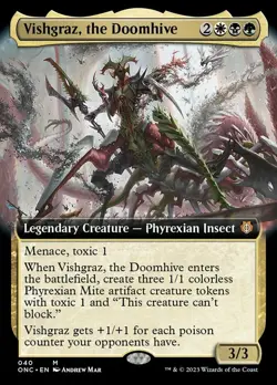 1 x Vishgraz, the Doomhive - Foil - Extended Art - Commander: Phyrexia: All Will - Image 1