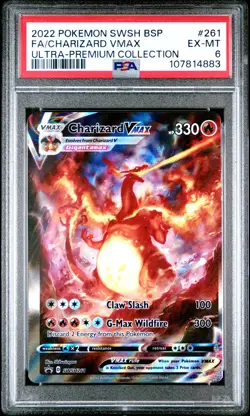 2022 POKEMON SWSH BLACK STAR PROMO #261 FULL ART/CHARIZARD VMAX PSA 6 - Image 1