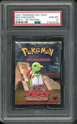 2001 Pokemon 1st Edition Neo Discovery Booster Pack Xatu Art PSA 10 GEM MINT - Image 1