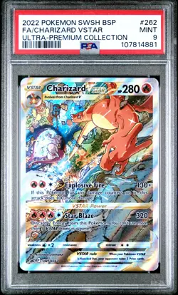 2022 POKEMON SWSH BLACK STAR PROMO #262 FULL ART/CHARIZARD VSTAR PSA 9 - Image 1