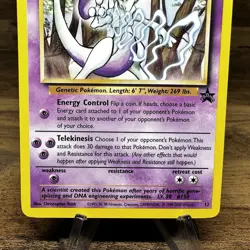 2000 Pokemon Promo Mewtwo Black Star Promo WoTC 12 - Image 3
