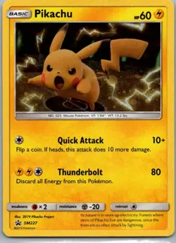 Pokemon TCG Pikachu SM227/248 SM Black Star Promos Holo LP - Image 1