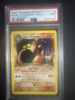 Pokemon Team Rocket Dark Charizard 1st Edition Holo #4 4/82 PSA 9 📈 Rare SWIRL! - Image 1