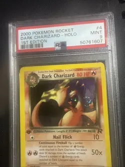 Pokemon Team Rocket Dark Charizard 1st Edition Holo #4 4/82 PSA 9 📈 Rare SWIRL! - Image 2
