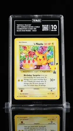 Birthday Pikachu 24 Celebrations Black Star Promo Pokemon Card TAG 10 - Image 1
