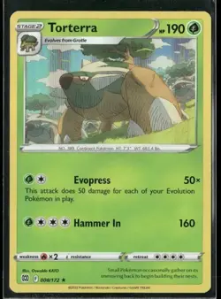 2022 Brilliant Stars Set Pokemon Card 008 Torterra NM - Image 1