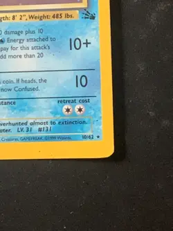 Lapras 10/62 Fossil off centre Holo Rare Vintage Pokemon Card - Image 4