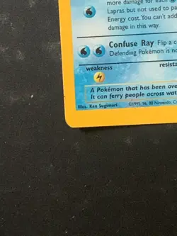Lapras 10/62 Fossil off centre Holo Rare Vintage Pokemon Card - Image 5