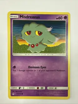 Misdreavus 77/214 Sun & Moon Unbroken Bonds Common Pokemon 2019 TCG Card - Image 1