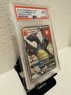 2019 POKEMON SUN & MOON HIDDEN FATES #SV49 FULL ART/CHARIZARD GX PSA 10 - Image 4