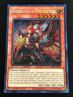 Yugioh Fiendsmith Engraver RA04-EN049 1st Secret (NM) - Image 1