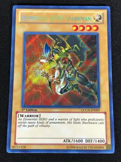 Yugioh Elemental Hero Sparkman LCGX-EN007 1st Secret (NM) - Image 1