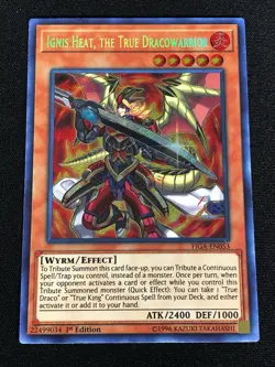Yugioh Ignis Heat, The True Dracowarrior FIGA-EN053 1st Secret (NM) - Image 1