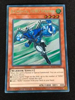 Yugioh Elemental Hero Stratos BLC1-EN003 Secret (NM) - Image 1