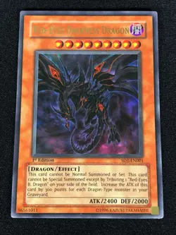 Yugioh Red-Eyes Darkness Dragon SD1-EN001 1st Ultra (NM) - Image 1
