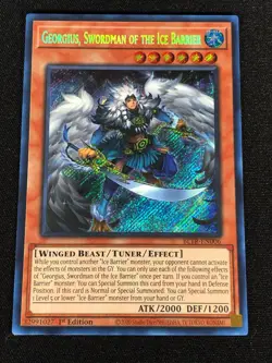 Yugioh Georgius Swordsman of the Ice Barrier BLTR-EN006 1st SECRET (NM) - Image 1