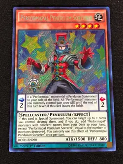 Yugioh Performapal Pendulum Sorcerer BOSH-EN090 1ST SECRET (NM) - Image 1