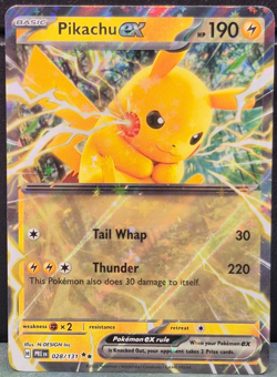 Pikachu ex 028/131 Double Rare Prismatic Evolutions Scarlet Violet Pokemon Card - Image 1