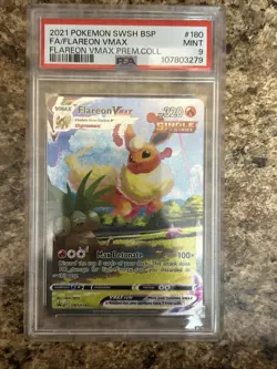 Pokemon TCG Flareon VMAX SWSH180 Sword & Shield Promo Card Mint PSA 9! - Image 1