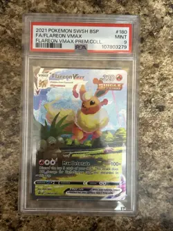 Pokemon TCG Flareon VMAX SWSH180 Sword & Shield Promo Card Mint PSA 9! - Image 2