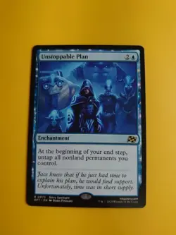 Unstoppable Plan. Aetherdrifr rare enchantment MTG Card. Blue. - Image 1