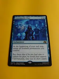 Unstoppable Plan. Aetherdrifr rare enchantment MTG Card. Blue. - Image 3