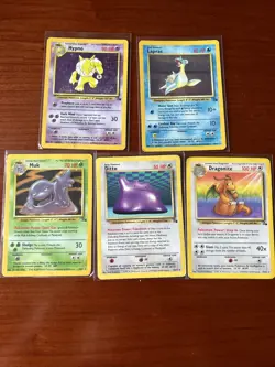 Pokemon TCG WOTC Fossil Set 18 Card Bundle 3 Rare Holo Ditto Dragonite Vintage - Image 1