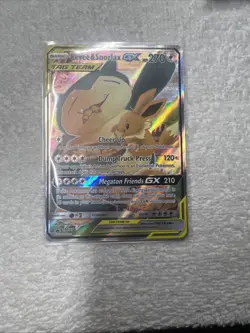 Pokemon Eevee & Snorlax GX Team Up TCG SM169 Holo Promo Card - Image 1