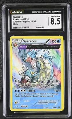 CGC 8.5 Gyarados 2015 Ancient Origins 21/98 Holo Pokemon Card - Image 1