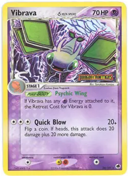 Pokemon Card - Dragon Frontiers 24/101 - VIBRAVA (reverse holo) - NM - Image 1