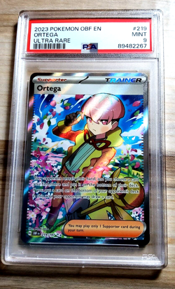 2023 Pokemon Obsidian Flames OBF EN ORTEGA #219 Ultra Rare PSA 9 Mint - Image 1